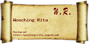 Wosching Rita névjegykártya