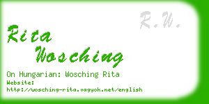 rita wosching business card